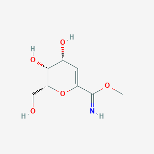 molecular formula C8H13NO5 B063227 methyl (2R,3R,4R)-3,4-dihydroxy-2-(hydroxymethyl)-3,4-dihydro-2H-pyran-6-carboximidate CAS No. 180336-28-1