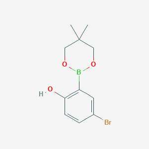 molecular formula C11H14BBrO3 B6322970 4-Bromo-2-(5,5-dimethyl-1,3,2-dioxaborinan-2-yl)phenol CAS No. 1821331-82-1