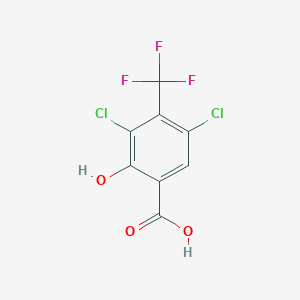 molecular formula C8H3Cl2F3O3 B6323068 3,5-Dichloro-2-hydroxy-4-(trifluoromethyl)benzoic acid CAS No. 50343-81-2