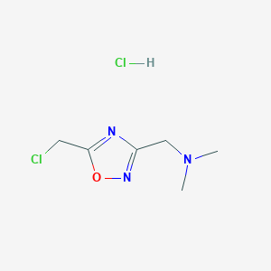molecular formula C6H11Cl2N3O B6323561 {[5-(Chloromethyl)-1,2,4-oxadiazol-3-YL]methyl}dimethylamine hydrochloride CAS No. 1609395-92-7
