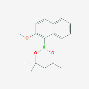 molecular formula C17H21BO3 B6323609 2-(2-Methoxynaphthalen-1-YL)-4,4,6-trimethyl-1,3,2-dioxaborinane CAS No. 2015952-84-6