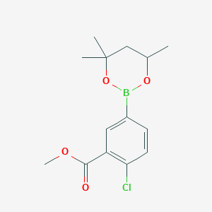 molecular formula C14H18BClO4 B6323886 Methyl 2-chloro-5-(4,4,6-trimethyl-1,3,2-dioxaborinan-2-yl)benzoate CAS No. 2096998-11-5
