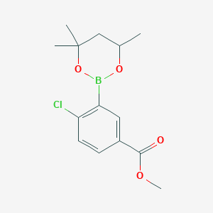 molecular formula C14H18BClO4 B6323891 Methyl 4-chloro-3-(4,4,6-trimethyl-1,3,2-dioxaborinan-2-yl)benzoate CAS No. 2096995-42-3