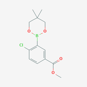 molecular formula C13H16BClO4 B6323896 Methyl 4-chloro-3-(5,5-dimethyl-1,3,2-dioxaborinan-2-yl)benzoate CAS No. 2096994-73-7