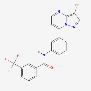molecular formula C20H12BrF3N4O B6323968 N-(3-(3-Bromopyrazolo[1,5-a]pyrimidin-7-yl)phenyl)-3-(trifluoromethyl)benzamide CAS No. 950738-61-1