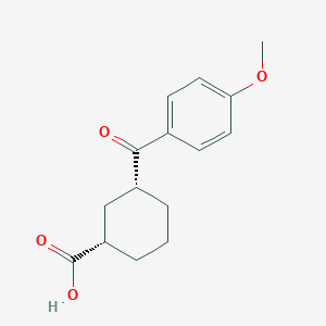 molecular formula C15H18O4 B6324319 (1S,3R)-3-(4-methoxybenzoyl)cyclohexane-1-carboxylic acid CAS No. 735269-73-5