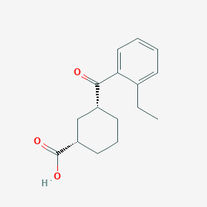 molecular formula C16H20O3 B6324324 (1S,3R)-3-(2-ethylbenzoyl)cyclohexane-1-carboxylic acid CAS No. 735269-76-8