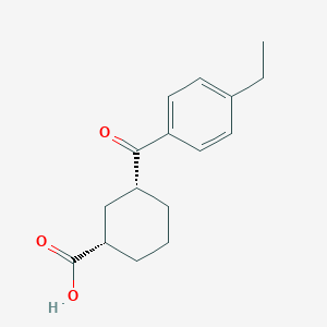 molecular formula C16H20O3 B6324329 (1S,3R)-3-(4-ethylbenzoyl)cyclohexane-1-carboxylic acid CAS No. 735269-77-9