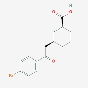 molecular formula C15H17BrO3 B6324367 (1S,3R)-3-[2-(4-bromophenyl)-2-oxoethyl]cyclohexane-1-carboxylic acid CAS No. 735275-15-7