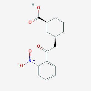 molecular formula C15H17NO5 B6324399 (1S,3R)-3-[2-(2-nitrophenyl)-2-oxoethyl]cyclohexane-1-carboxylic acid CAS No. 735275-43-1