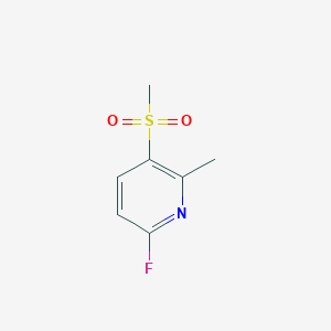 molecular formula C7H8FNO2S B6324795 6-Fluoro-2-methyl-3-(methylsulfonyl)pyridine;  95% CAS No. 1037764-87-6