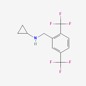 molecular formula C12H11F6N B6325768 n-[2,5-Bis(trifluoromethyl)benzyl]cyclopropanamine CAS No. 921630-38-8