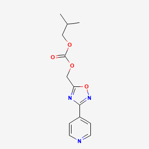 molecular formula C13H15N3O4 B6325778 Carbonic acid isobutyl ester 3-pyridin-4-yl-[1,2,4]oxadiazol-5-ylmethyl ester CAS No. 857653-93-1