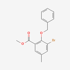 molecular formula C16H15BrO3 B6325911 Methyl 2-(benzyloxy)-3-bromo-5-methylbenzoate CAS No. 2432848-62-7