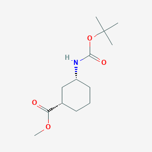 molecular formula C13H23NO4 B6325946 methyl (1S,3R)-3-(tert-butoxycarbonylamino)cyclohexanecarboxylate CAS No. 1702381-37-0