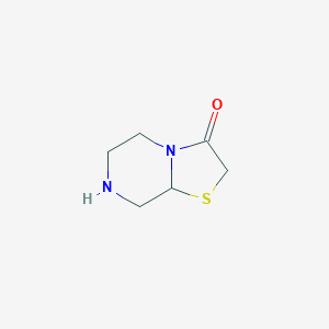 molecular formula C6H10N2OS B063264 Tetrahydro-2H-thiazolo[3,2-a]pyrazin-3(5H)-one CAS No. 185380-75-0