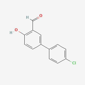 molecular formula C13H9ClO2 B6326504 4'-Chloro-4-hydroxy[1,1'-biphenyl]-3-carbaldehyde CAS No. 82119-83-3