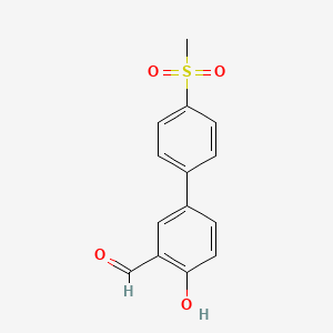 molecular formula C14H12O4S B6326733 2-Formyl-4-(4-methylsulfonylphenyl)phenol CAS No. 893741-31-6