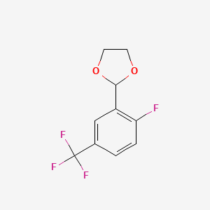 molecular formula C10H8F4O2 B6326997 2-(2-Fluoro-5-(trifluoromethyl)phenyl)-1,3-dioxolane CAS No. 773102-32-2