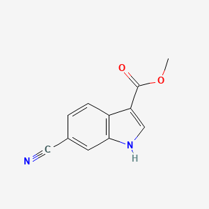 molecular formula C11H8N2O2 B6327076 Methyl 6-cyano-1H-indole-3-carboxylate CAS No. 1357147-38-6