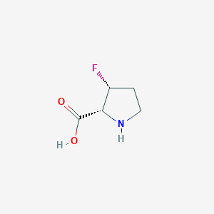 molecular formula C5H8FNO2 B6327156 (2R,3R)-3-Fluoropyrrolidine-2-carboxylic acid CAS No. 261350-69-0