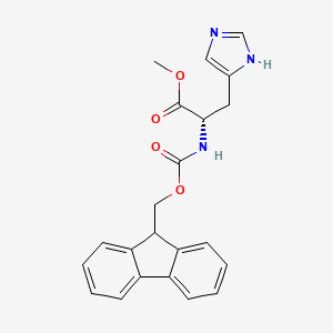 molecular formula C22H21N3O4 B6327274 (S)-Methyl 2-((((9H-fluoren-9-yl)methoxy)carbonyl)amino)-3-(1H-imidazol-4-yl)propanoate CAS No. 160450-10-2