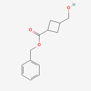 molecular formula C13H16O3 B6327418 Benzyl cis-3-(hydroxymethyl)cyclobutanecarboxylate CAS No. 1602652-28-7
