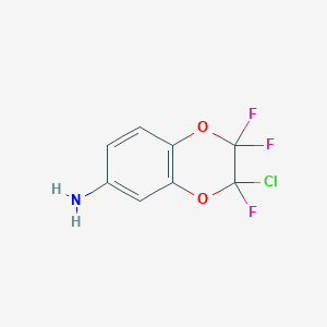 molecular formula C8H5ClF3NO2 B6327431 3-Chloro-2,2,3-trifluoro-2,3-dihydro-1,4-benzodioxin-6-amine, 95% CAS No. 75289-41-7