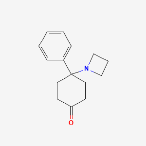 molecular formula C15H19NO B6327433 4-(氮杂环丁-1-基)-4-苯基环己烷-1-酮 CAS No. 1002916-47-3