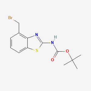 molecular formula C13H15BrN2O2S B6327636 tert-Butyl (4-(bromomethyl)benzo[d]thiazol-2-yl)carbamate CAS No. 936840-32-3