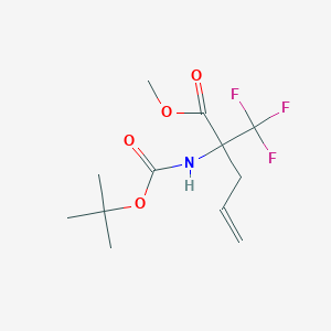 molecular formula C12H18F3NO4 B6327986 Methyl 2-[(tert-butoxycarbonyl)amino]-2-(trifluoromethyl)pent-4-enoate CAS No. 216235-33-5