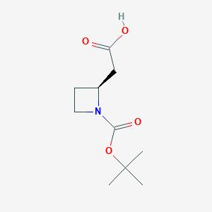 B6328063 2-[(2S)-1-tert-Butoxycarbonylazetidin-2-yl]acetic acid CAS No. 1289384-58-2