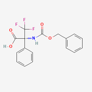 molecular formula C17H14F3NO4 B6328066 N-[(Benzyloxy)carbonyl]-3,3,3-trifluoro-2-phenylalanine CAS No. 1272755-77-7