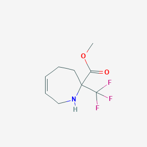 molecular formula C9H12F3NO2 B6328161 methyl 2-(trifluoromethyl)-2,3,4,7-tetrahydro-1H-azepine-2-carboxylate CAS No. 1274891-97-2