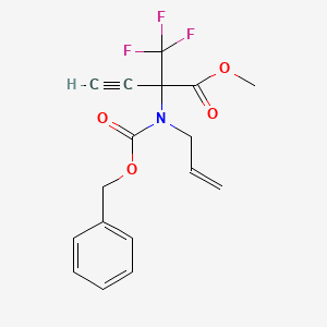 molecular formula C17H16F3NO4 B6328194 Methyl 2-[allyl(benzyloxycarbonyl)amino]-2-(trifluoromethyl)but-3-ynoate CAS No. 1262415-10-0