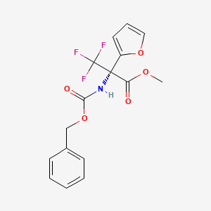 molecular formula C16H14F3NO5 B6328246 METHYL N-[(BENZYLOXY)CARBONYL]-3,3,3,-TRIFLUORO-2-(2-FURYL)ALANINATE CAS No. 1262415-73-5