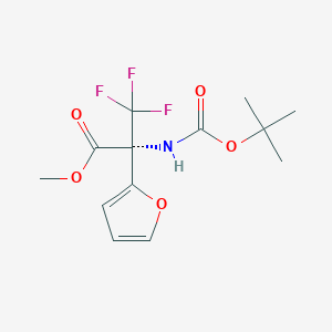 molecular formula C13H16F3NO5 B6328262 Methyl-N-(tert-butoxycarbonyl)-3,3,3-trifluoro-2-(2-furyl)alaninate CAS No. 1262416-15-8