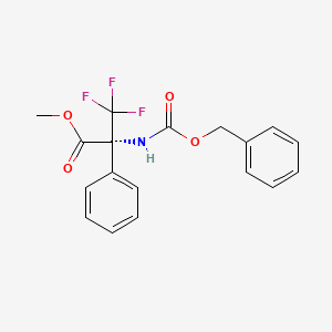 molecular formula C18H16F3NO4 B6328265 Methyl N-[(benzyloxy)carbonyl]-3,3,3-trifluoro-2-phenylalaninate CAS No. 1272755-53-9