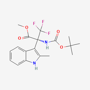 molecular formula C18H21F3N2O4 B6328280 Methyl N-(tert-butoxycarbonyl)-3,3,3-trifluoro-2-(2-methyl-1H-indol-3-yl)alaninate CAS No. 1262416-10-3