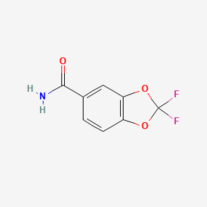 molecular formula C8H5F2NO3 B6328600 2,2-Difluoro-1,3-benzodioxole-5-carboxamide, 98% CAS No. 656-45-1