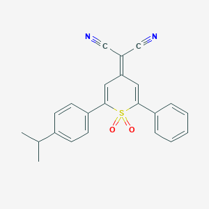 2-(2-(4-Isopropylphenyl)-1,1-dioxido-6-phenyl-4H-thiopyran-4-ylidene)malononitrile