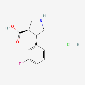 molecular formula C11H13ClFNO2 B6329113 (3R,4S)-rel-4-(3-Fluorophenyl)pyrrolidine-3-carboxylic acid hydrochloride CAS No. 1284227-02-6