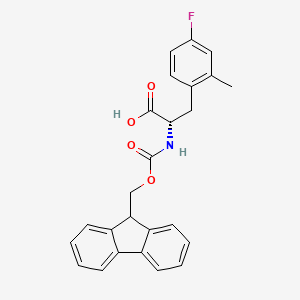 molecular formula C25H22FNO4 B6329221 (2S)-2-{[(9H-Fluoren-9-ylmethoxy)carbonyl]amino}-3-(4-fluoro-2-methylphenyl)propanoic acid CAS No. 1217700-70-3