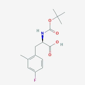 molecular formula C15H20FNO4 B6329225 D-Phenylalanine, N-[(1,1-dimethylethoxy)carbonyl]-4-fluoro-2-methyl- CAS No. 1213402-72-2