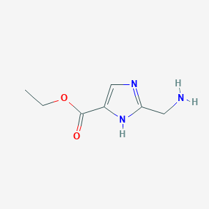 molecular formula C7H11N3O2 B6329278 Ethyl 2-(aminomethyl)-1H-imidazole-4-carboxylate CAS No. 944903-86-0
