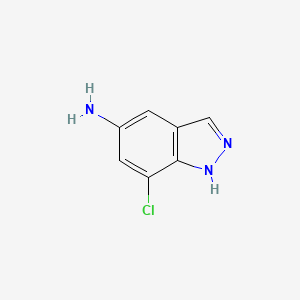 molecular formula C7H6ClN3 B6329547 5-Amino-7-chloro-1H-indazole, 97% CAS No. 864082-49-5