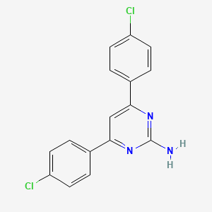 molecular formula C16H11Cl2N3 B6329697 4,6-Bis(4-chlorophenyl)pyrimidin-2-amine CAS No. 215257-64-0