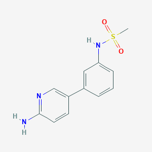 molecular formula C12H13N3O2S B6330027 N-[3-(6-Aminopyridin-3-yl)phenyl]methanesulfonamide CAS No. 1314987-46-6
