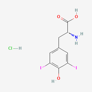 molecular formula C9H10ClI2NO3 B6330243 3,5-Diiodo-D-tyrosine hydrochloride CAS No. 1366386-79-9
