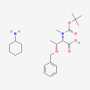 molecular formula C23H38N2O5 B6330282 cyclohexanamine;(2S,3R)-2-[methyl-[(2-methylpropan-2-yl)oxycarbonyl]amino]-3-phenylmethoxybutanoic acid CAS No. 250375-08-7